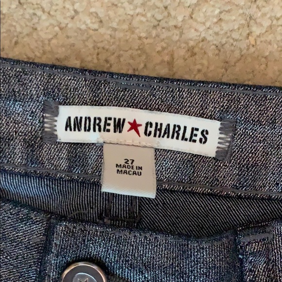 Glitter print button front zipper 5 pocket jeans - Picture 4 of 4